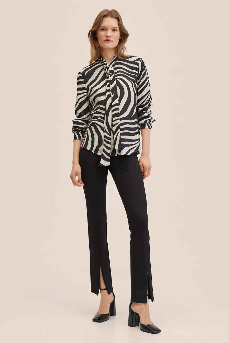 Mango blouse noire hot sale